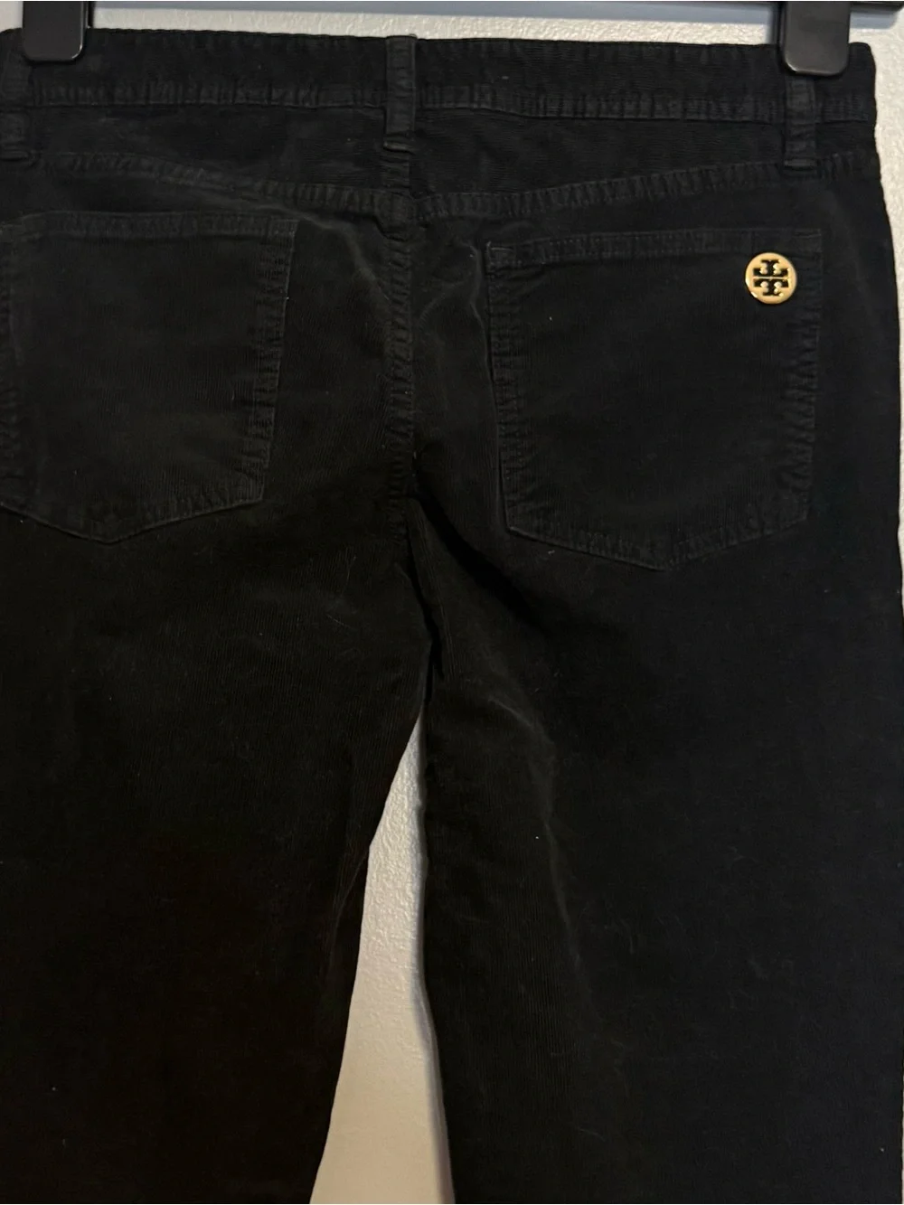 Tory Burch Black Corduroy Super Skinny Jeans 28
